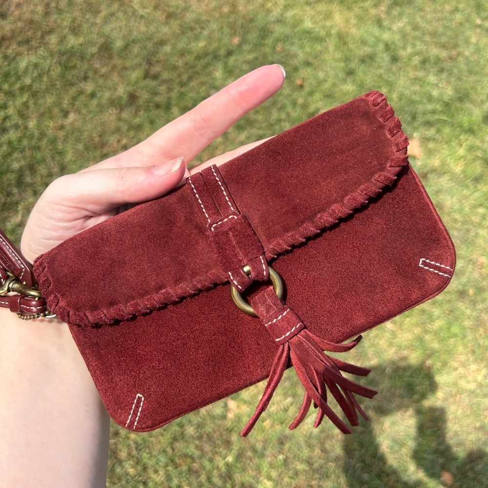 Vintage Coach Suede Wristlet